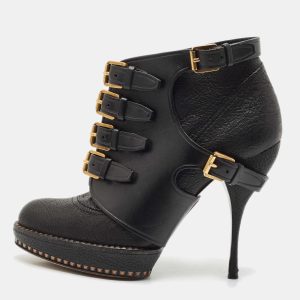 Dior Brown Leather Cavaliere Platform Ankle Boots Size 37, Boots - Luxury Closet catalog