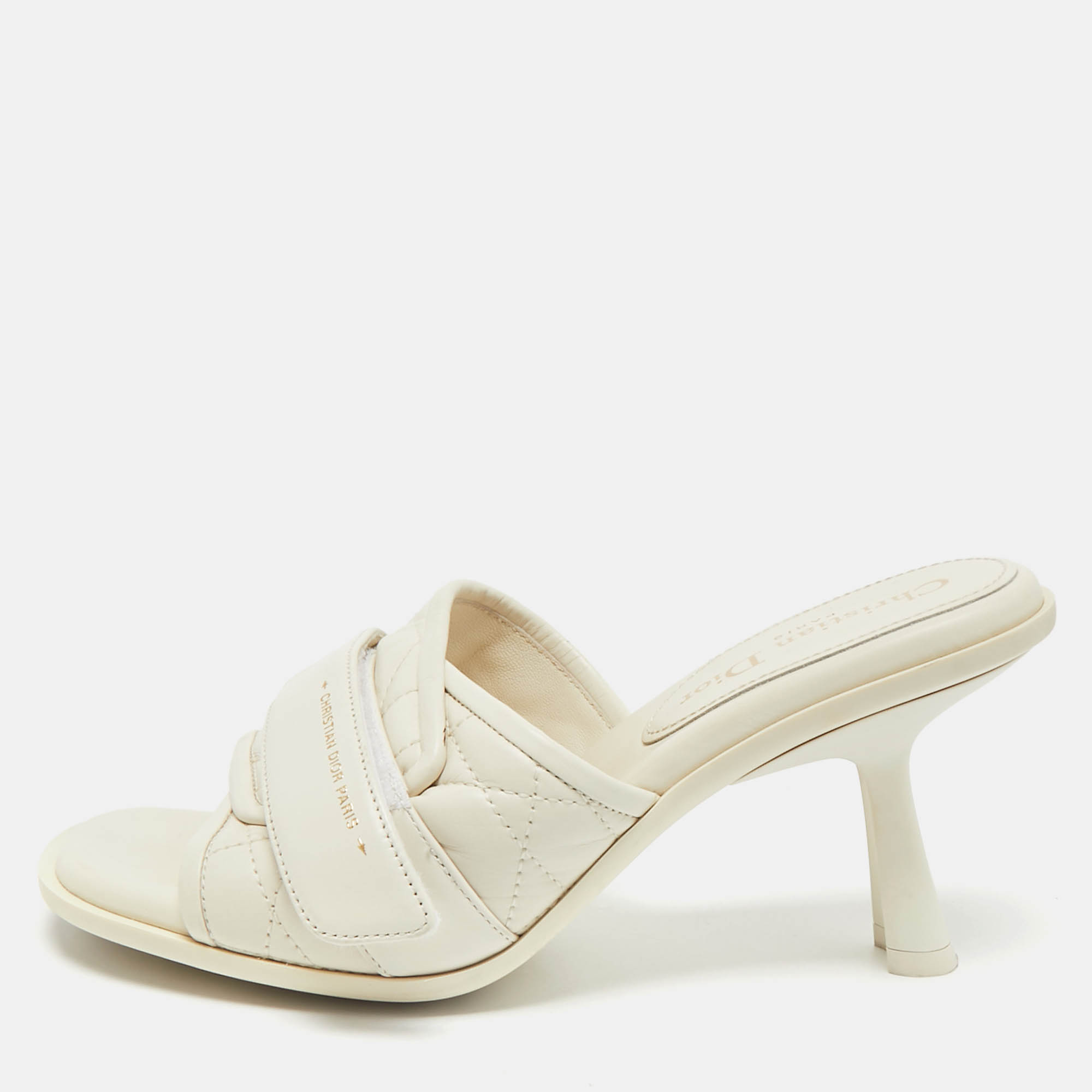 Dior Off White Quilted Leather Diorevolution Slide Sandals Size 37.5, Sandals - Luxury Closet catalog