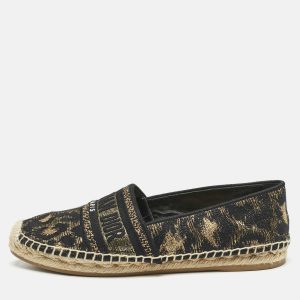 Dior Black/Gold Canvas Granville Espadrille Flats Size 38, Flats - Luxury Closet catalog