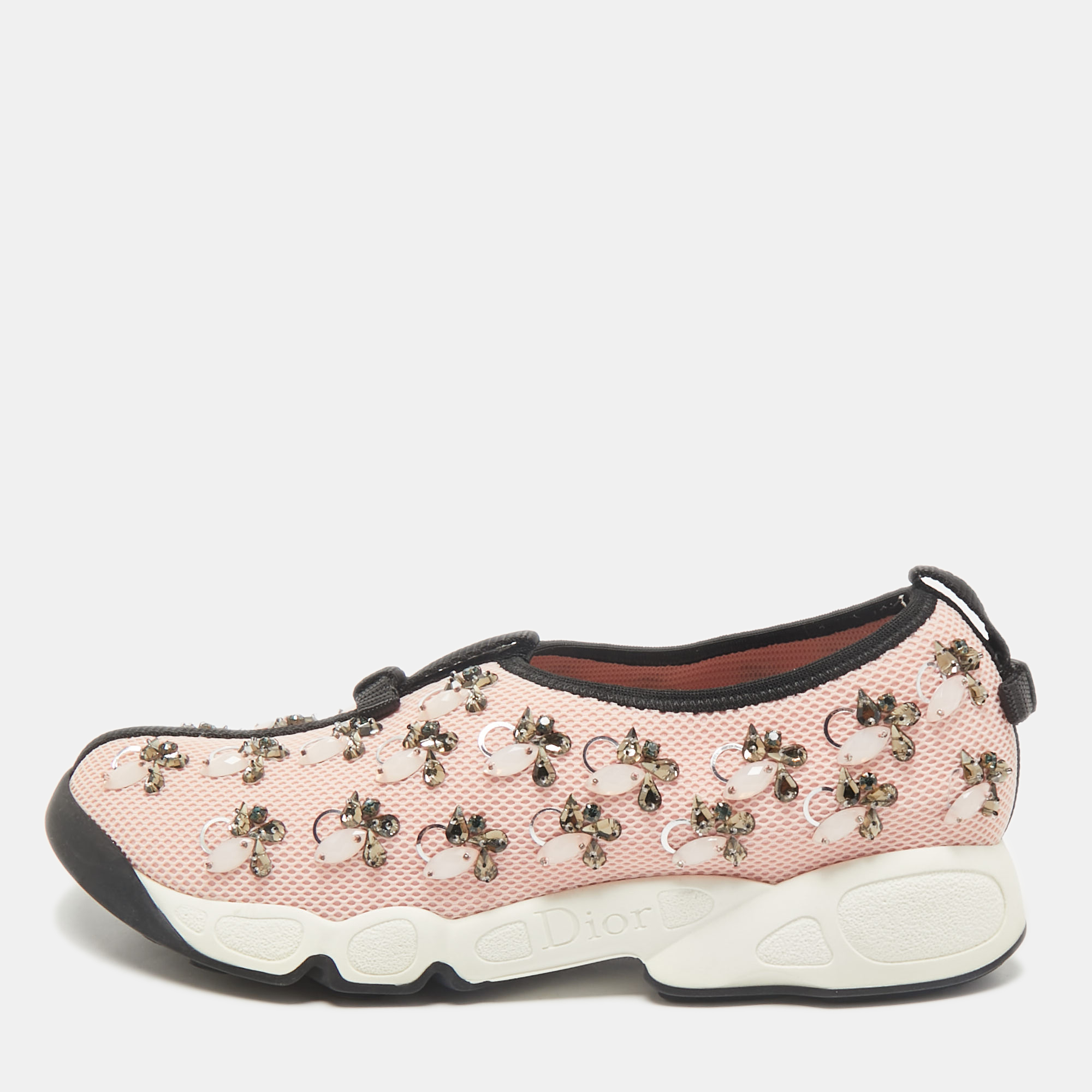 Dior Light Pink/Black Mesh Fusion Embellished Slip On Sneakers Size 37, Athletic Shoes & Sneakers - Luxury Closet catalog