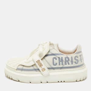 Dior Navy Blue/White  Canvas and Leather Dior ID Lace Up Sneakers Size 38, Athletic Shoes & Sneakers - Luxury Closet catalog