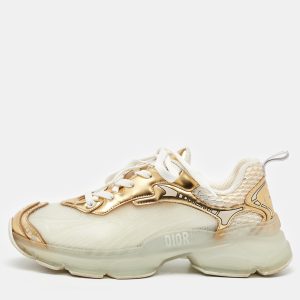 Dior White/Gold Rubber, Mesh and Leather Vibe Low Top Sneakers Size 40, Athletic Shoes & Sneakers - Luxury Closet catalog