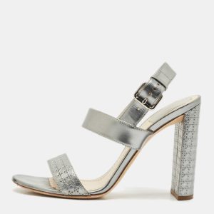 Dior Silver Cannage Quilted Leather Ankle Strap Sandals Size 40, Sandals - Luxury Closet catalog