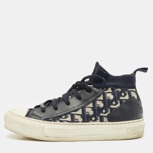 Dior Navy Blue/White Oblique Knit Fabric And Leather Walk'n'Dior High Top Sneakers Size 37.5, Athletic Shoes & Sneakers - Luxury Closet catalog