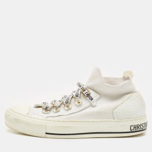 Dior White Fabric Walk'n'Dior Lace Up High-Top Sneakers Size 38, Athletic Shoes & Sneakers - Luxury Closet catalog