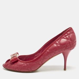 Dior Red Cannage Leather Bow Detail Peep Toe Pumps Size 41, Pumps - Luxury Closet catalog