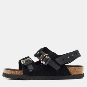 Dior x Birkenstock Black Suede and Nubuck Leather Milano Sandals Size 37, Sandals - Luxury Closet catalog