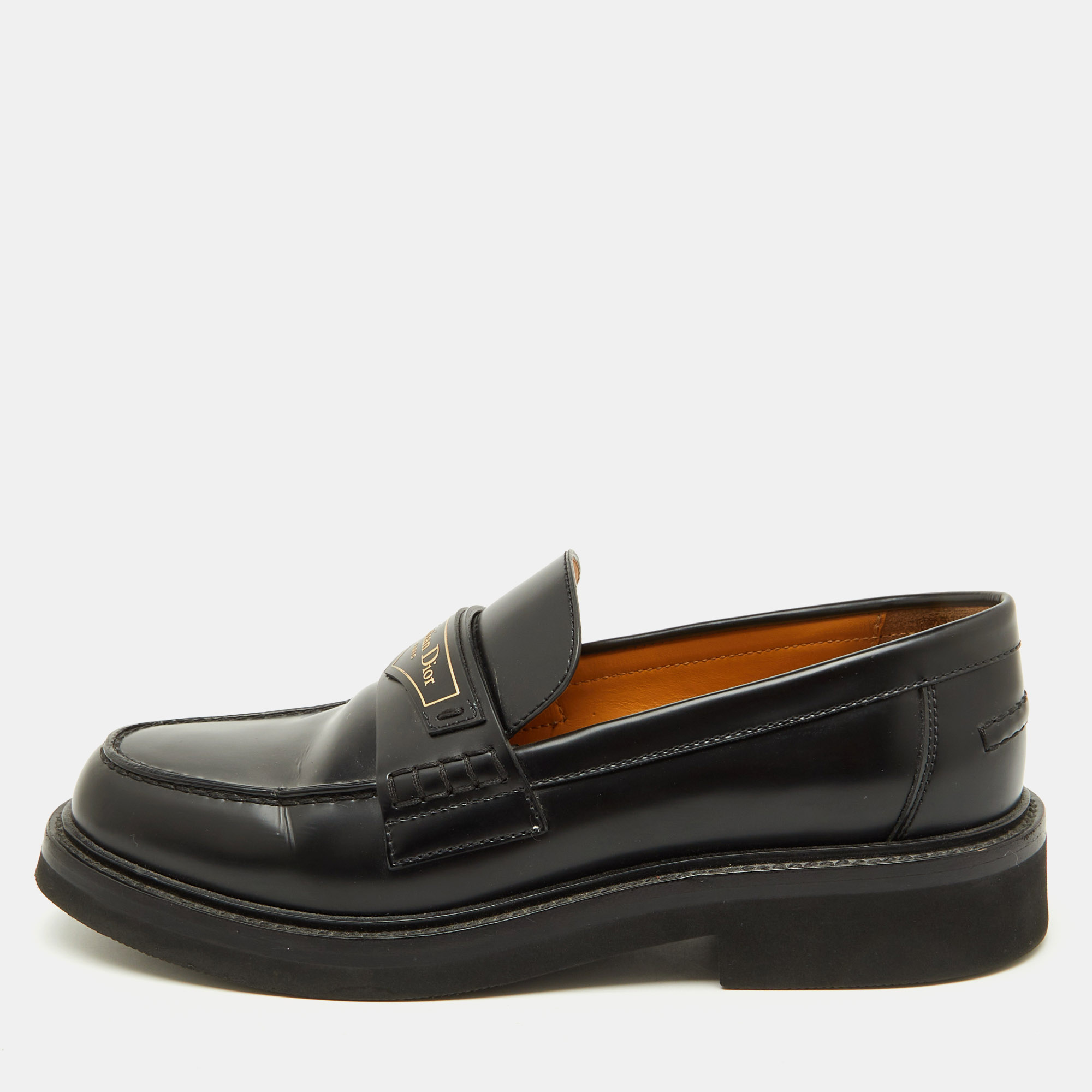 Dior Black Brushed Leather Boy Platform Slip On Loafers Size 37, Loafers & Slip-Ons - Luxury Closet catalog