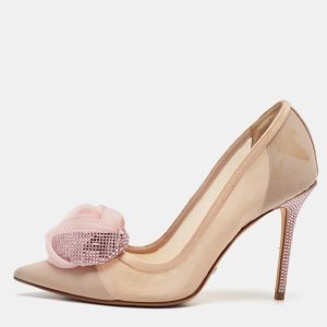 Dior Light Pink Fabric Garden Flower Crystal Embellished Pointed Toe Pumps Size 36, Pumps - Luxury Closet catalog
