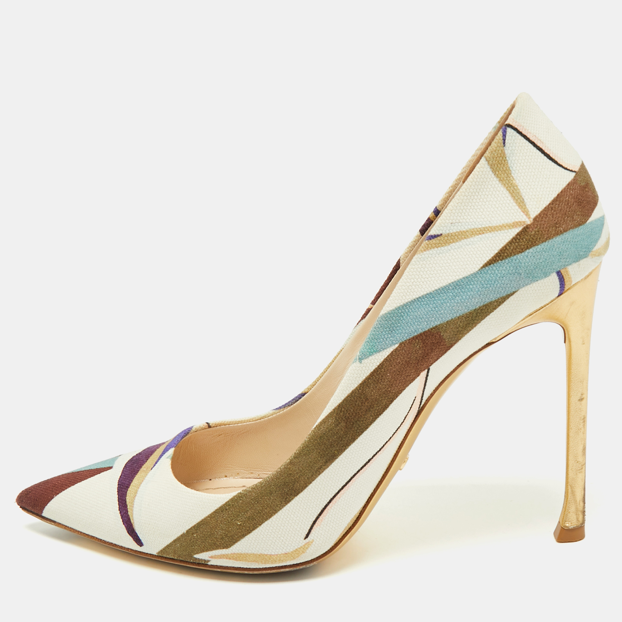 Dior Multicolor Printed Canvas Pointed Toe Pumps Size 39.5, Pumps - Luxury Closet catalog