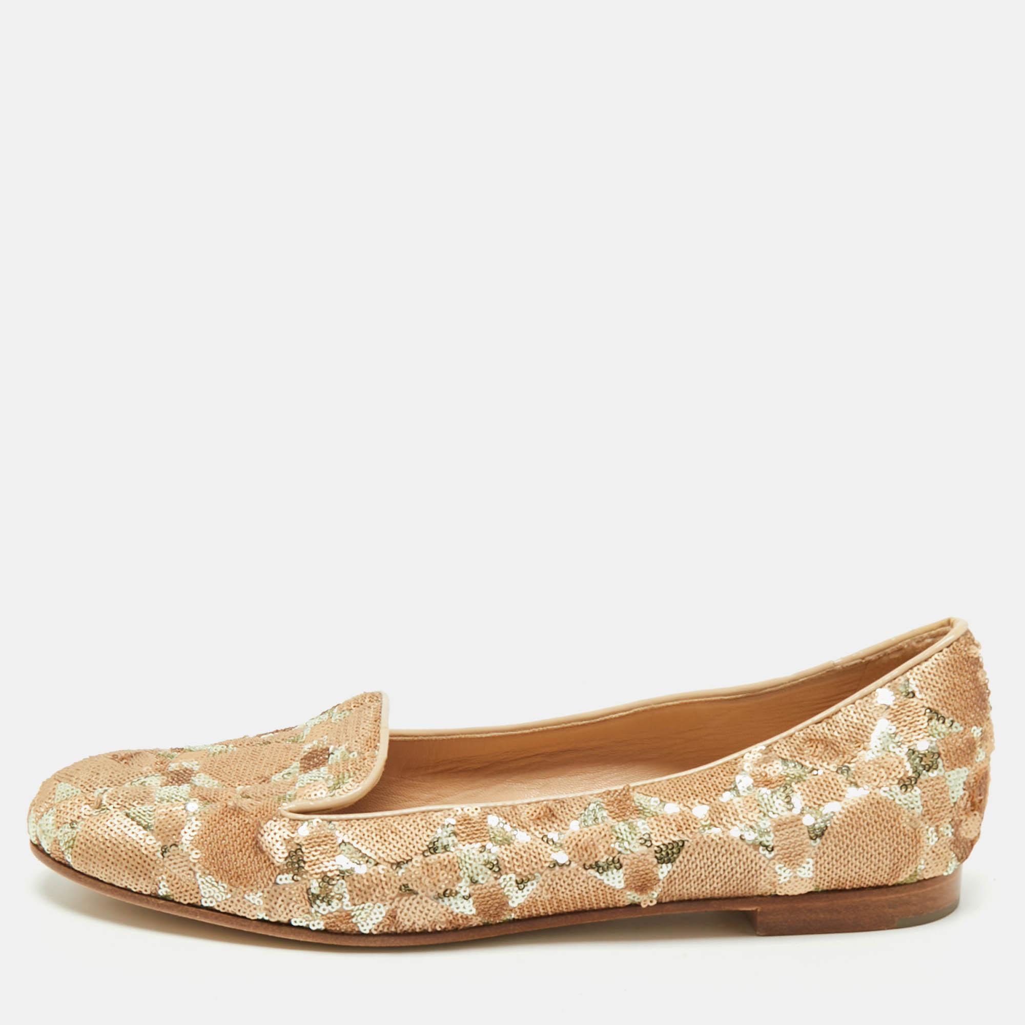 Dior Gold Sequins Smoking Slippers Size 37.5, Flats - Luxury Closet catalog