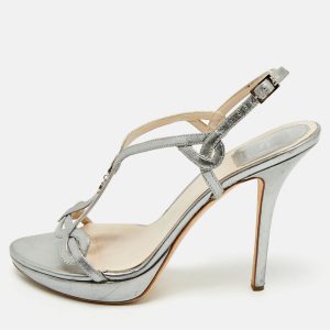 Dior Silver Leather Logo Slingback Sandals Size 39, Sandals - Luxury Closet catalog