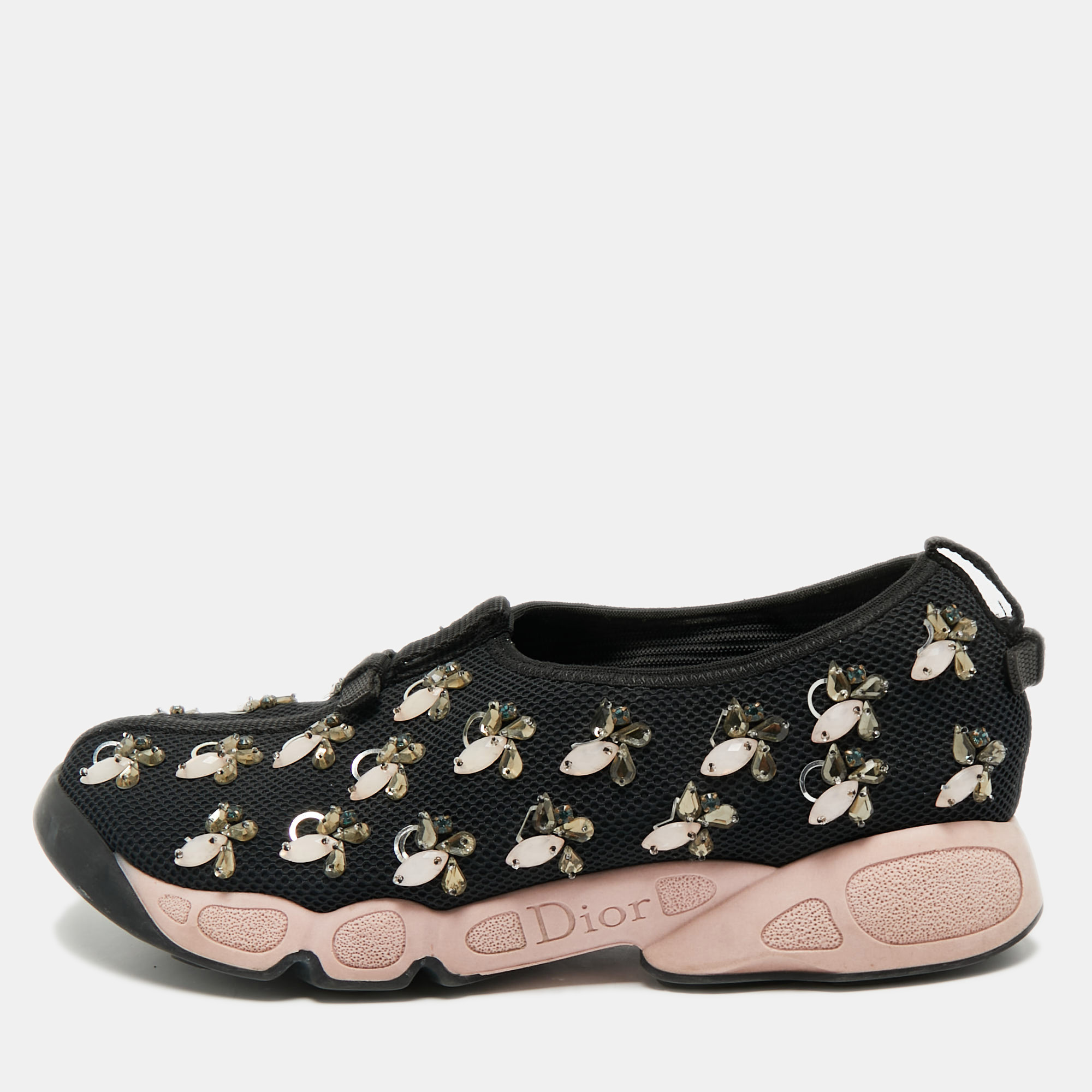 Dior Black Mesh Crystal Embellished Fusion Slip On Sneakers Size 38.5, Athletic Shoes & Sneakers - Luxury Closet catalog