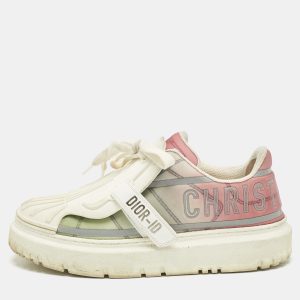 Dior  White/Beige Leather and Rubber Dior ID Lace Up Sneakers Size 37.5, Athletic Shoes & Sneakers - Luxury Closet catalog