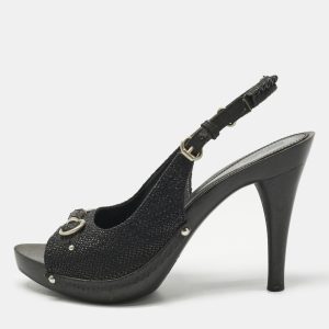 Dior Black Coated Fabric My Dior Clog Ankle Strap Sandals Size 39.5, Sandals - Luxury Closet catalog