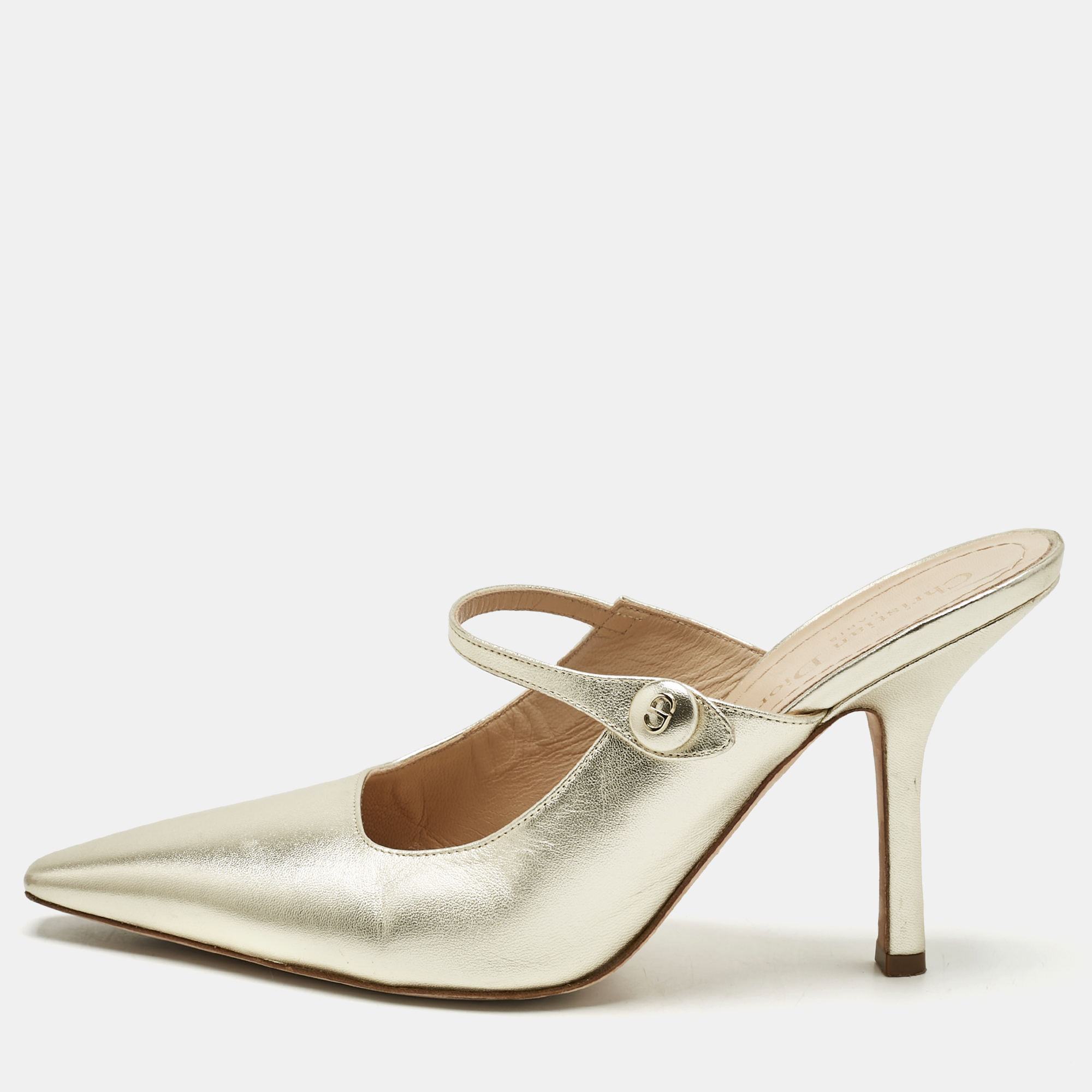 Dior Metallic Gold Leather Mules Size 41, Sandals - Luxury Closet catalog