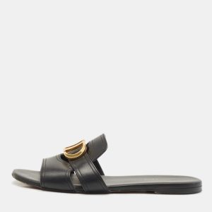 Dior Black Leather 30 Montaigne Flat Slide Sandals Size 40, Sandals - Luxury Closet catalog