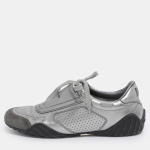 Dior Metallic Grey Leather and Suede D-Fence Sneakers Size 35.5, Athletic Shoes & Sneakers - Luxury Closet catalog