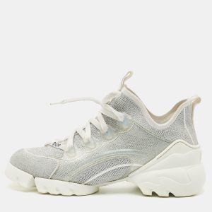 Dior Silver Knit Fabric D-Connect Sneakers Size 37.5, Athletic Shoes & Sneakers - Luxury Closet catalog