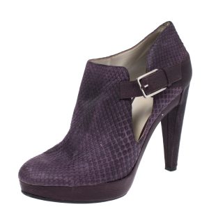 Dior Purple Python Leather And Embossed Leather Platform Ankle Booties Size 40, Boots - Luxury Closet catalog