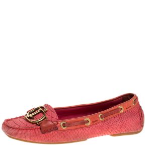 Dior Pink Python Leather CD Logo Loafers Size 38, Flats - Luxury Closet catalog