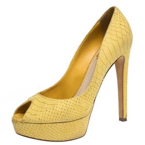 Dior Yellow Python Embossed Miss Dior Pumps Size 38.5, Pumps - Luxury Closet catalog