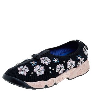 Dior Black Mesh Fusion Floral Embellished Slip On Sneakers Size 38, Athletic Shoes & Sneakers - Luxury Closet catalog