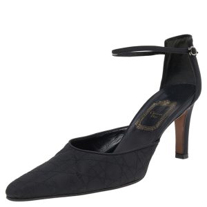 Dior Black Cannage Fabric Ankle Strap Pointed Toe Sandals Size 37, Sandals - Luxury Closet catalog