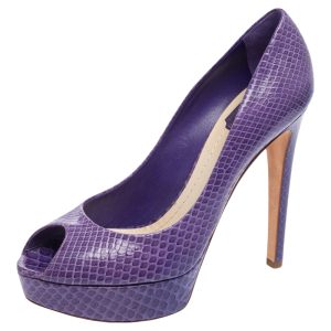 Dior Purple Python Peep Toe Miss Dior Platform Pumps Size 41, Pumps - Luxury Closet catalog