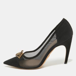 Dior Black Mesh And Suede Surreal D Eye Detail Pointed Toe Pumps Size 41, Pumps - Luxury Closet catalog