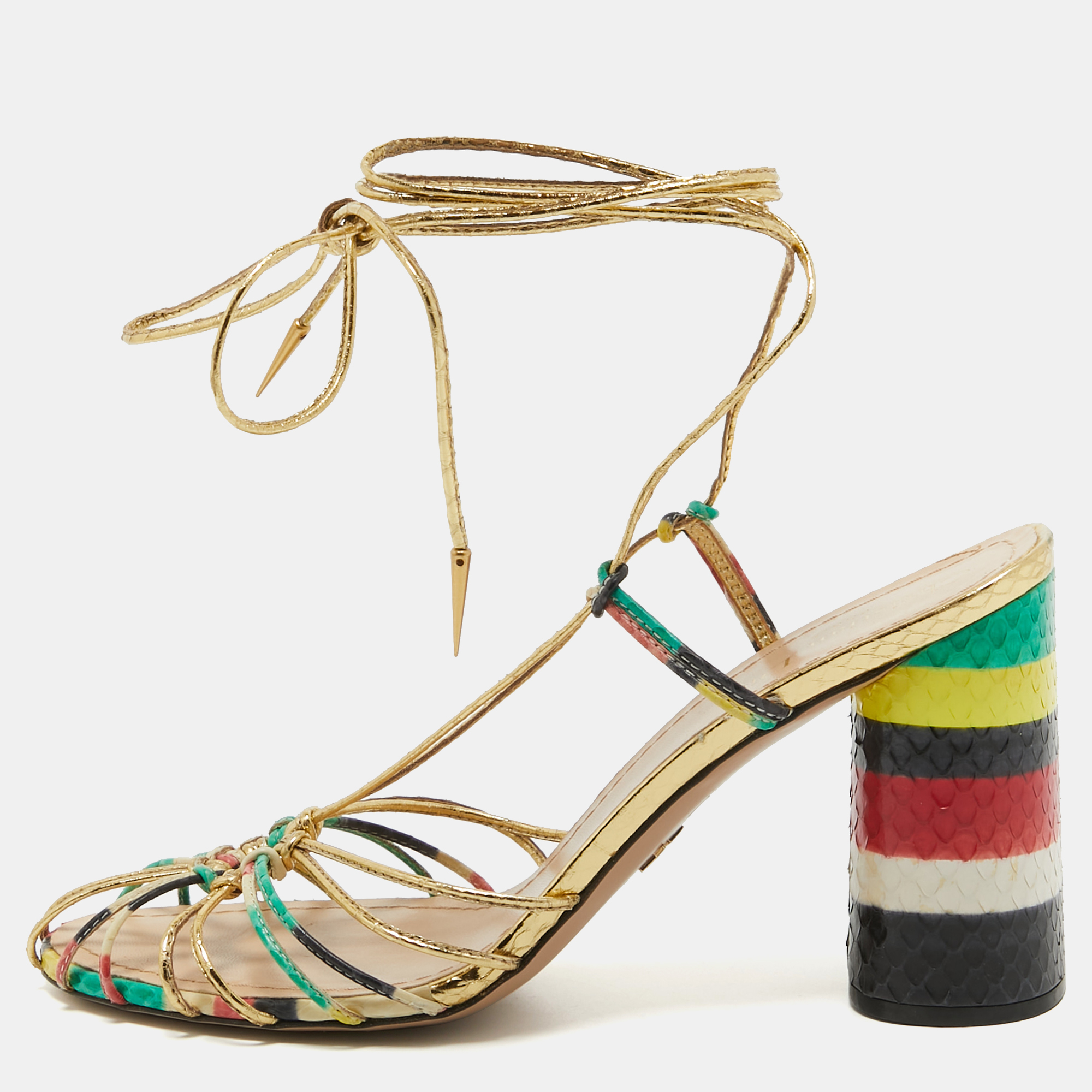 Dior Multicolor Leather Stripy Ankle Wrap Sandals Size 40.5, Sandals - Luxury Closet catalog