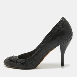 Dior Black Cannage Leather Bow Round Toe Pumps Size 37.5, Pumps - Luxury Closet catalog