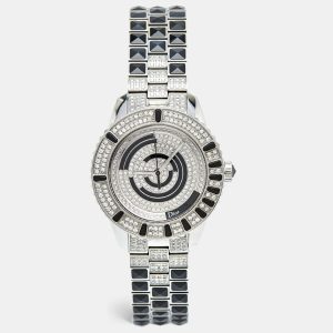 Dior Black Diamond Paved Stainless Steel Christal CD11311BM001 Women's Wristwatch 33 mm, Watches - Luxury Closet catalog