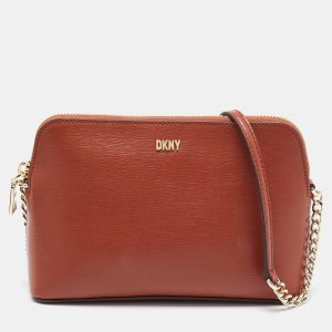 DKNY Brown Leather Dome Crossbody Bag, Handbags - Luxury Closet catalog