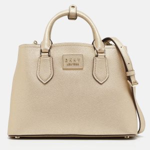DKNY Gold Leather Medium Bianca Tote, Tote Handbags - Luxury Closet catalog