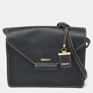 DKNY Black Leather Envelope Flap Shoulder Bag, Shoulder Bags - Luxury Closet catalog