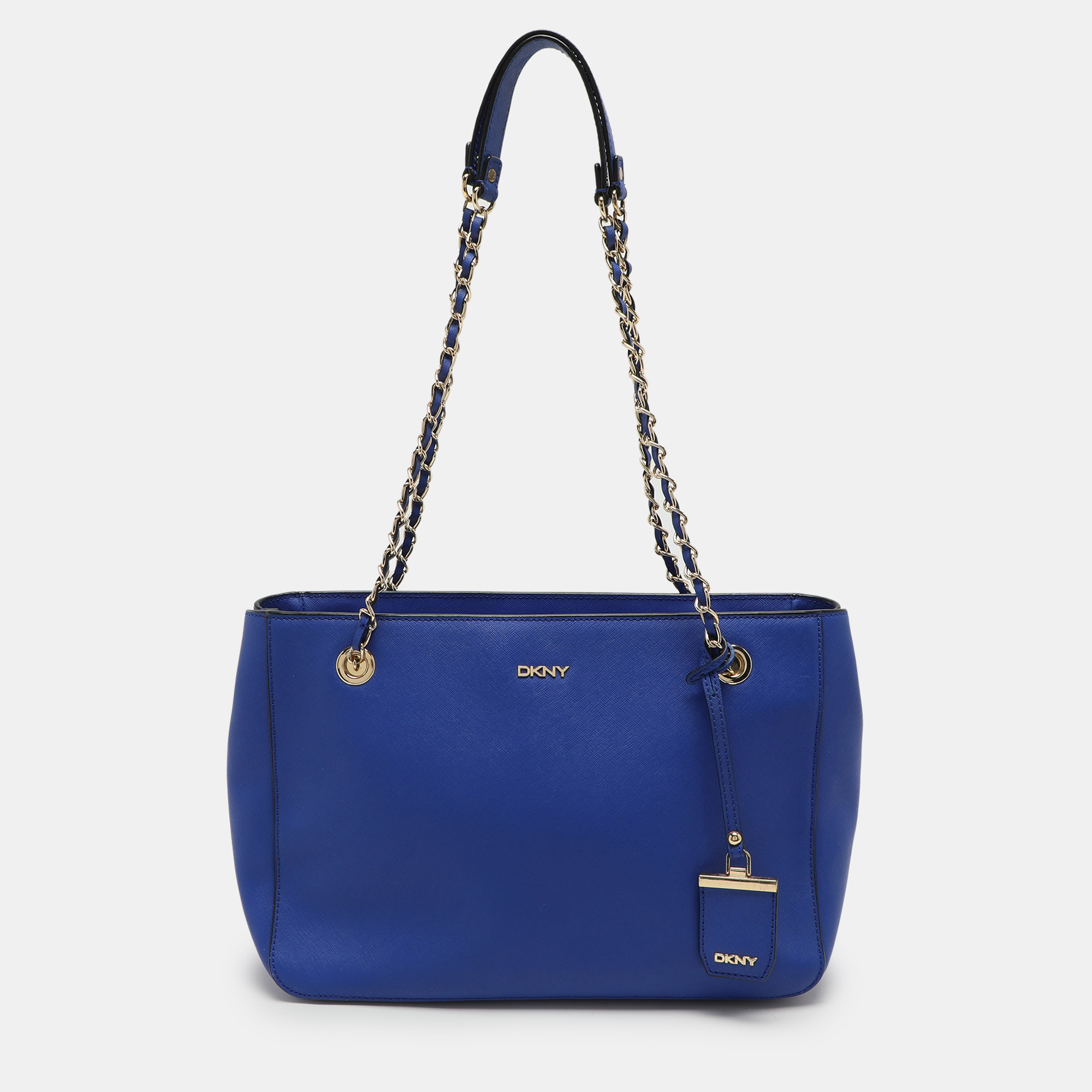 DKNY Blue Leather Chain Zip Tote, Tote Handbags - Luxury Closet catalog