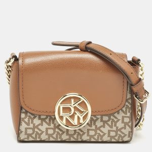 DKNY Beige/Brown Signature Coated Canvas and Leather Crossbody Bag, Handbags - Luxury Closet catalog