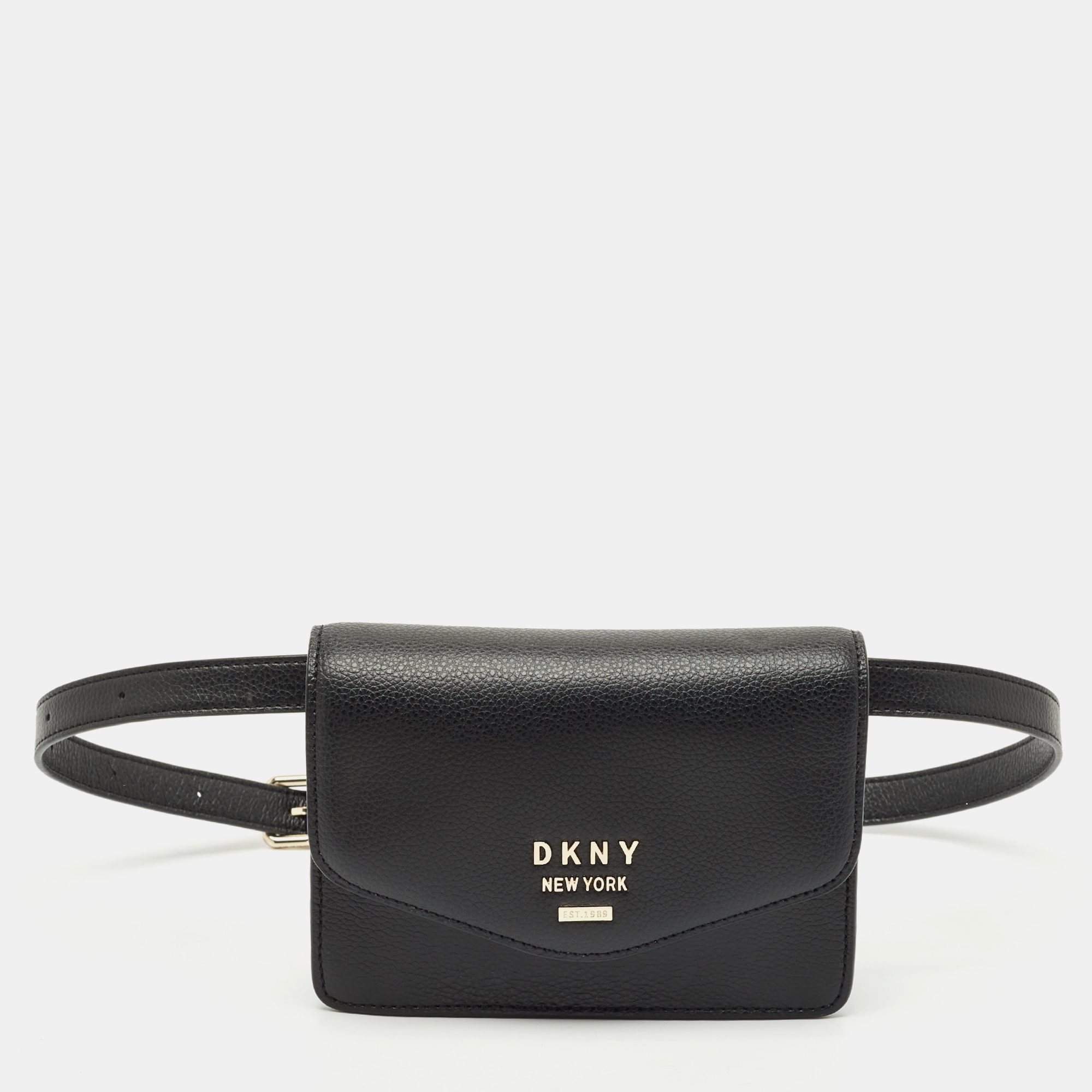 Dkny Black Leather Logo Flap Belt Bag, Handbags - Luxury Closet catalog