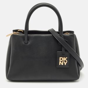 DKNY Black Leather Small Dixie Tote, Tote Handbags - Luxury Closet catalog
