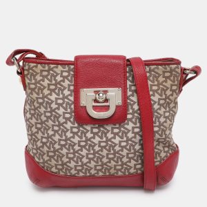 Dkny Beige/Red Canvas and Leather Crossbody Bag, Handbags - Luxury Closet catalog