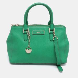 DKNY Green Saffiano Leather Robinson Double Zip Tote, Tote Handbags - Luxury Closet catalog