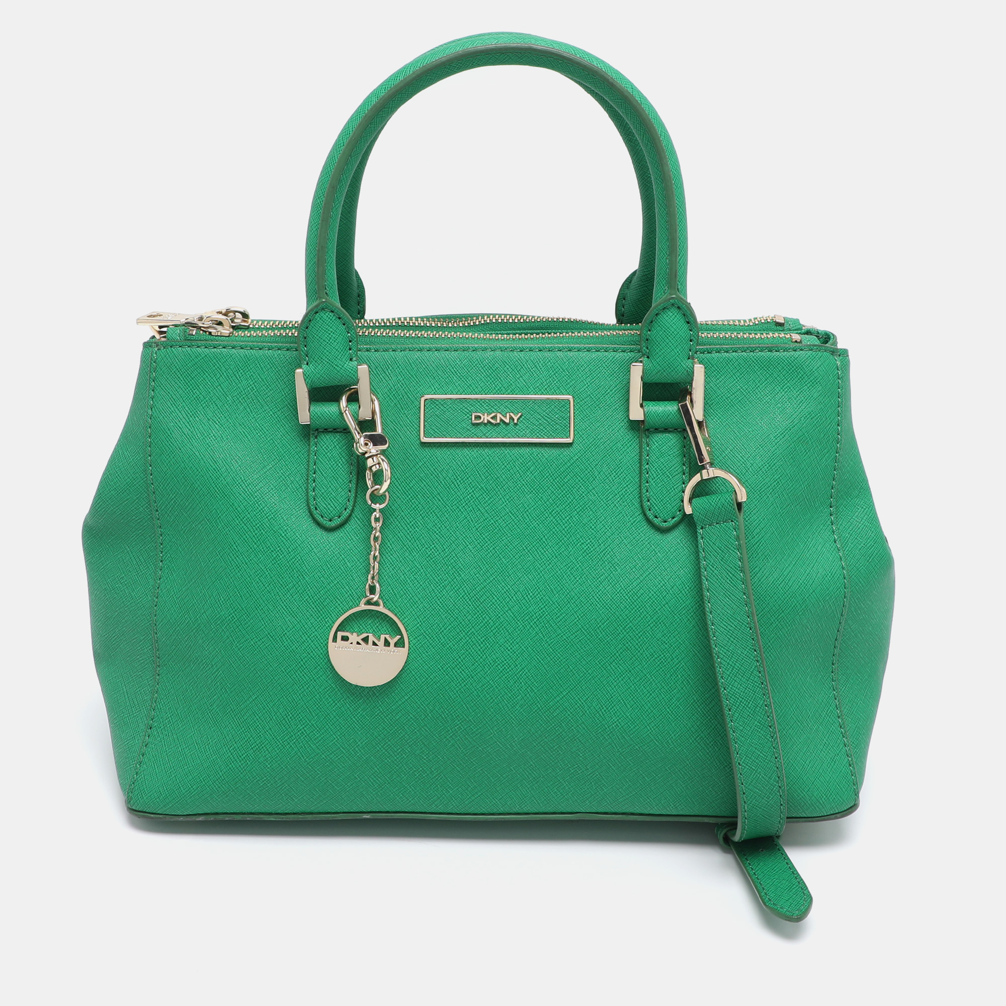 DKNY Green Saffiano Leather Robinson Double Zip Tote, Tote Handbags - Luxury Closet catalog