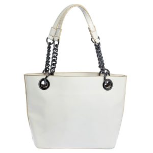 Dkny White Patent Leather Chain Tote, Tote Handbags - Luxury Closet catalog