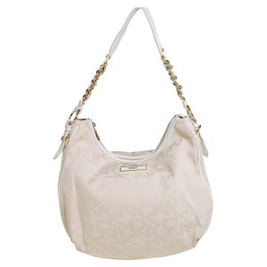 DKNY Cream Signature Canvas Hobo, Shoulder Bags - Luxury Closet catalog