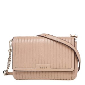 DKNY Beige Pinstripe Quilted Leather Gansevoort Flap Shoulder Bag, Shoulder Bags - Luxury Closet catalog
