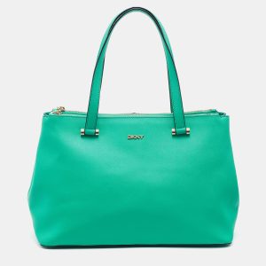 DKNY Green Saffiano Leather Double Zip Tote, Tote Handbags - Luxury Closet catalog