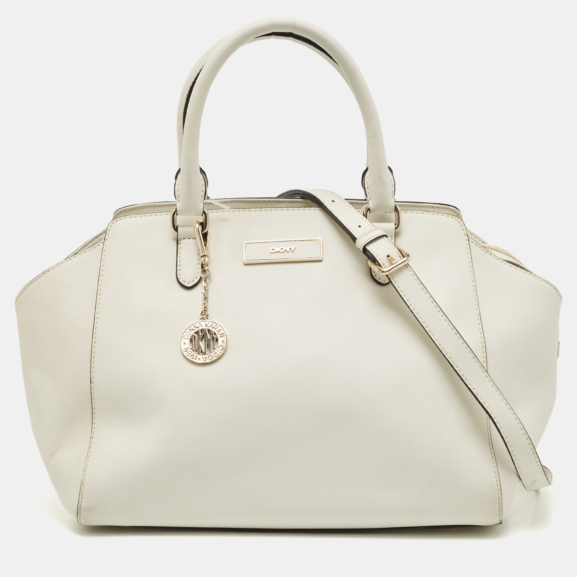 DKNY White Saffiano Leather Bryant Park Tote, Tote Handbags - Luxury Closet catalog