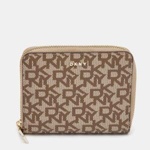 DKNY Beige/Brown Signature Coated Canvas Zip Around Continental Wallet, Wallets & Money Clips - Luxury Closet catalog