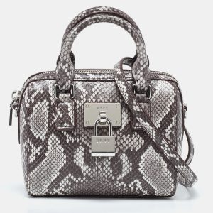 DKNY Brown Snakeskin Embossed Leather Crossbody Bag, Handbags - Luxury Closet catalog